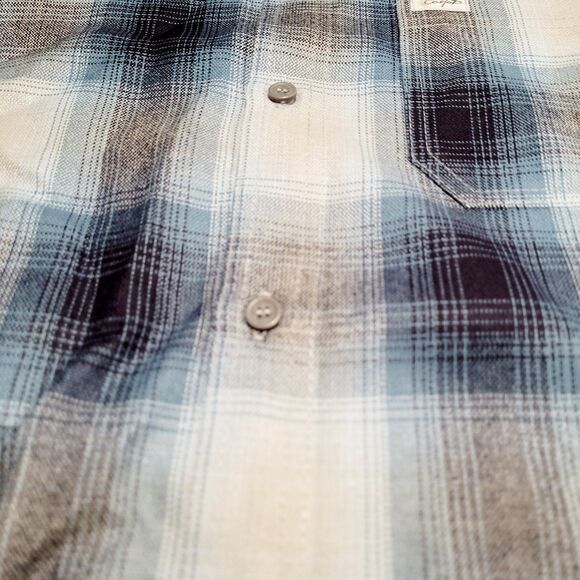 CAL TOP Royal Blue White Gray Shirt Plaid Old School Flannel Type NWOT - Picture 8 of 8